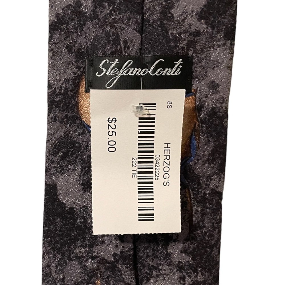 ⚠️4/$15 ⚠️ NEW Stefano Conti 100% Silk Tie - Picture 6 of 6